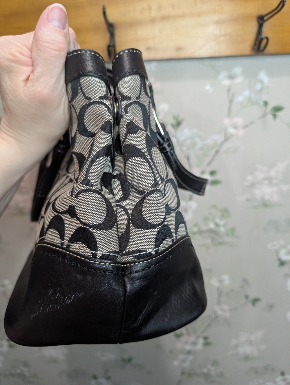 Vintage coach black and gray Hampton tote bag signature jacquard NWT - Picture 7 of 13